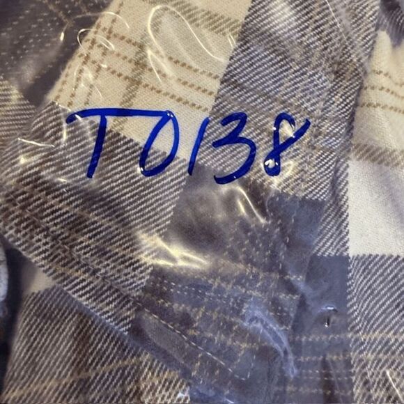 Carhartt Women's Flannel Purple White w/Gold Cotton Chest Pockets Size Large - Picture 11 of 11